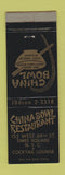 Matchbook Cover - China Bowl Chinese Restaurant New York City WEAR