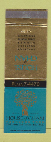 Matchbook Cover - House of Chan Chinese New York City