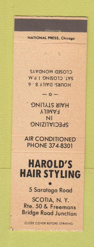 Matchbook Cover - Harold's Hair Styling Scotia NY