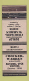 Matchbook Cover - Crocker Warren Dunlop Distributors Denver Colorado 1938 Golf