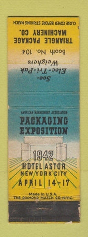 Matchbook Cover - 1942 Packaging Expo Triangle Package Machinery New York City