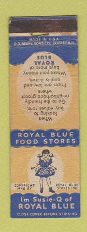 Matchbook Cover - Royal Blue Food Stores Susie Q WORN