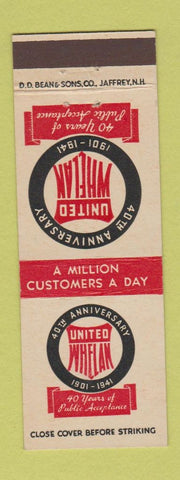 Matchbook Cover - UNIted Whelan 1941