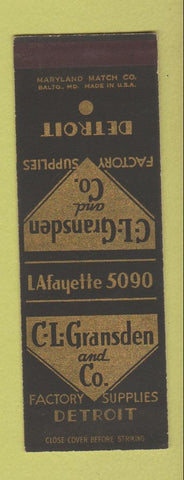 Matchbook Cover - CL Gransden Factory Supply Detroit MI SAMPLE