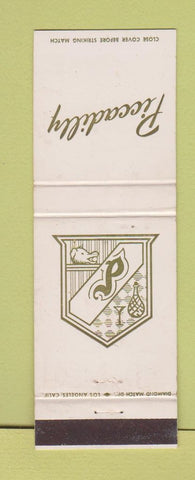 Matchbook Cover - Piccadilly Los Angeles CA