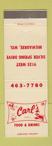 Matchbook Cover - Carl's Restaurant Milwaukee WI