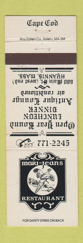 Matchbook Cover - Mari Jeans Restaurant Hyannis MA