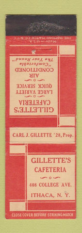 Matchbook Cover - Gillette's Cafeteria Ithaca NY WEAR
