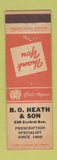 Matchbook Cover - BO Heath & Son Drug Rochester NY WEAR