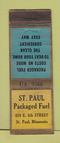 Matchbook Cover - St Paul Packaged Fuel MN POOR STRIKER WORN