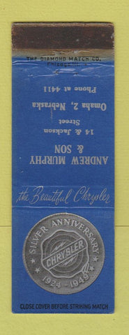 Matchbook Cover - Chrysler Silver Anniversary 1949 Omaha NE WORN