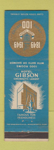 Matchbook Cover - Hotel Gibson 1939 Cincinnati OH