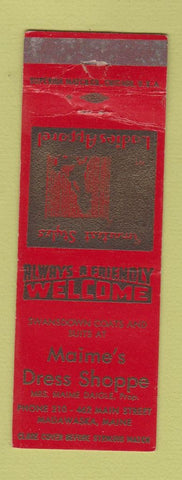 Matchbook Cover - Maime's Dress Shoppe Madawaska ME
