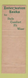 Matchbook Cover - Inter Woven Socks Manor Toggery San Mateo CA