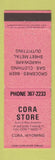 Matchbook Cover - Cora Store Cora WY