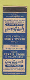 Matchbook Cover - Rexall Drum Guy Horne's Tampa FL