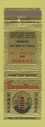 Matchbook Cover - Golden Pagoda Chinese Restaurant Orlando FL