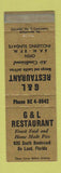 Matchbook Cover - G&L Restaurant De Land FL WEAR