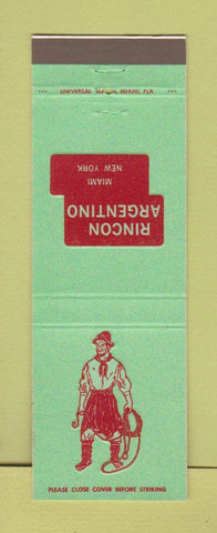 Matchbook Cover - Rincon Argentino Miami FL New York City restaurnt