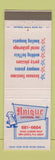 Matchbook Cover - Unique Catering Opa Locka FL