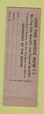 Matchbook Cover - Moose Lodge Miami FL