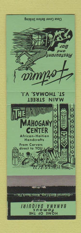 Matchbook Cover Mahogany Center African Crafts Fortuna ST Thomas Virgin Islands
