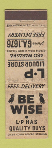 Matchbook Cover - LP Liquor Store St Paul MN owl WORN