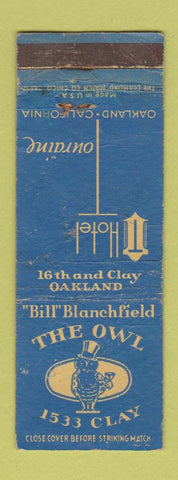 Matchbook Cover - The Owl Hotel Touraine Oakland CA WORN