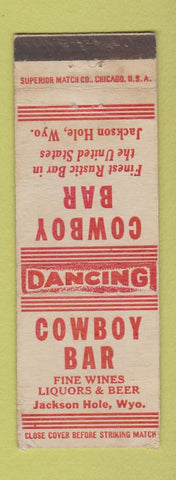 Matchbook Cover - Cowboy Bar Jackson Hole WY
