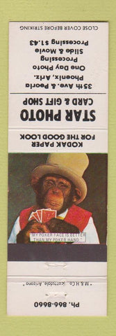 Matchbook Cover - Star Photo Phoenix AZ Kodak monkey