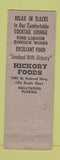 Matchbook Cover - Hickory Foods BBQ Hollywood CA