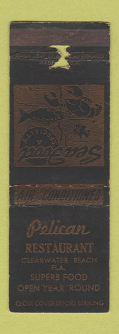 Matchbook Cover - Pelican Restaurant Clearwater Beach FL POOR