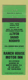 Matchbook Cover - Ranch House Motor Inn Winter Haven FL Real Estate