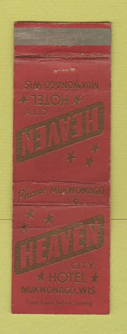 Matchbook Cover - Heaven City Hotel Mukwonago WI WORN