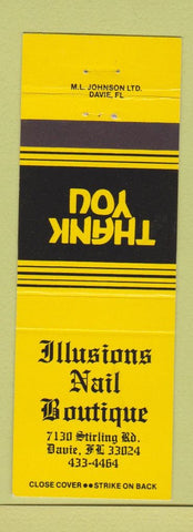 Matchbook Cover - Illusions Nail Boutique Davie FL YELLOW