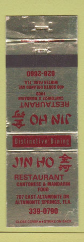 Matchbook Cover - Jin Ho Restaurant Chinese Altamonte Springs FL WEAR