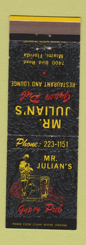 Matchbook Cover - Mr Julian's Gypsy Pub Miami FL