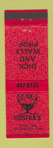 Matchbook Cover - Kosta's Bar Milwaukee WI