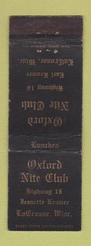 Matchbook Cover - Oxford Nite Club La Crosse WI WEAR