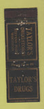 Matchbook Cover - Taylor's Drugs Stevens Point WI POOR PINHOLES