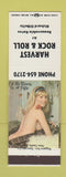 Matchbook Cover - Harvest Rock and Roll Music store pinup