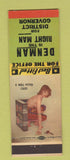 Matchbook Cover - Denman For District Governor pinup Lions Club?