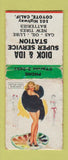 Matchbook Cover Dick Ida oil gas Coyote CA pinup Terry Says girlie WORN BOBTAIL