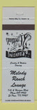 Matchbook Cover - Melody Ranch Lounge El Paso TX BLUE