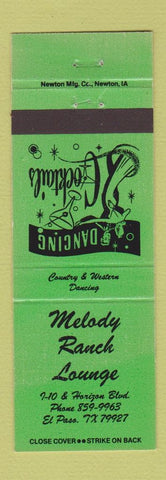Matchbook Cover - Melody Ranch Lounge El Paso TX GREEN