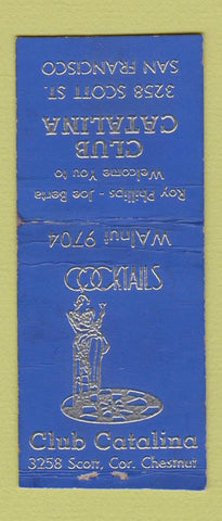 Matchbook Cover - Club Catalina San Francisco CA girlie BOBTAIL