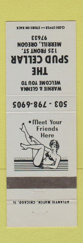 Matchbook Cover - Spud Cellar Merrill OR girlie BLUE