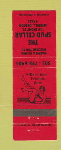 Matchbook Cover - Spud Cellar Merrill OR girlie RED