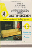 Matchbook Cover - Kroehler Furniture Jersey City NJ girlie 40 Strike