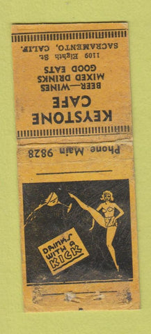 Matchbook Cover - Keystone Cafe Sacramento CA girlie BOBTAIL POOR